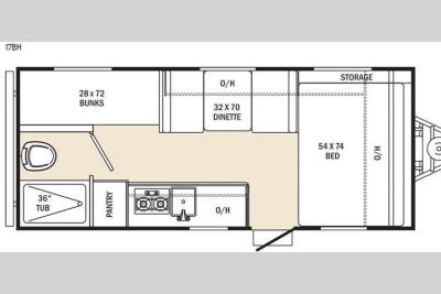 Floorplan - 2016 Coachmen RV Clipper Ultra-Lite 17BH