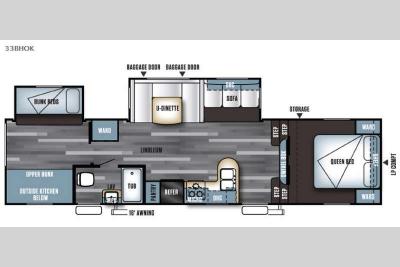 Floorplan - 2016 Forest River RV Salem 33BHOK