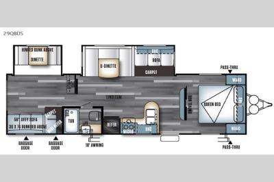 Floorplan - 2016 Forest River RV Salem 29QBDS