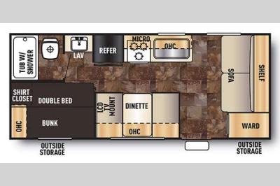 Floorplan - 2016 Forest River RV Cherokee Grey Wolf 17BH