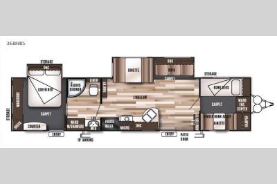 Floorplan - 2016 Forest River RV Wildwood 36BHBS