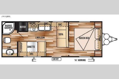 Floorplan - 2016 Forest River RV Wildwood X-Lite 241QBXL