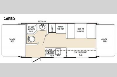 Floorplan - 2016 Coachmen RV Viking Ultra-Lite 16RBD