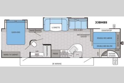 Floorplan - 2016 Jayco White Hawk 33BHBS