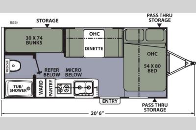 Floorplan - 2016 Coachmen RV Apex Nano 185BH