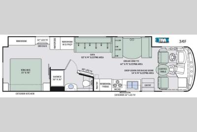 Floorplan - 2017 Thor Motor Coach Hurricane 34F