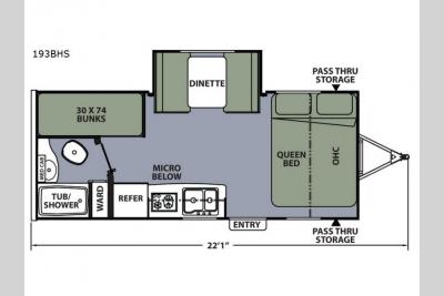 Floorplan - 2017 Coachmen RV Apex Nano 193BHS