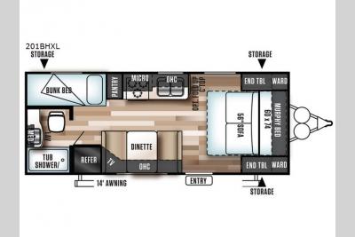 Floorplan - 2017 Forest River RV Wildwood X-Lite 201BHXL