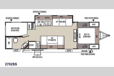 Floorplan - 2015 Forest River RV Rockwood Ultra Lite 2702SS
