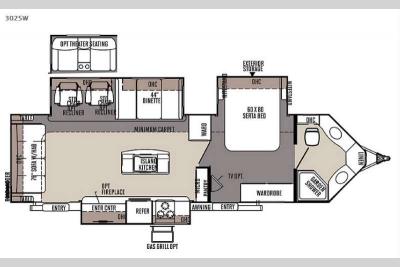 Floorplan - 2015 Forest River RV Rockwood Wind Jammer 3025W