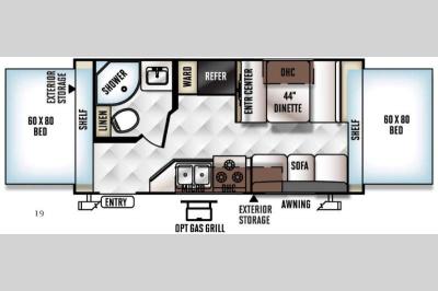 Floorplan - 2016 Forest River RV Flagstaff Shamrock 19
