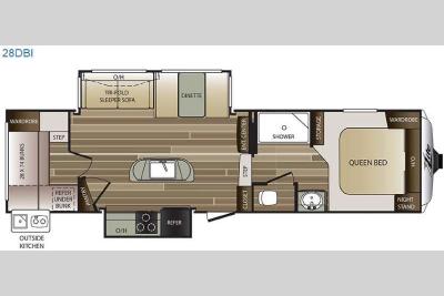 Floorplan - 2016 Keystone RV Cougar X-Lite 28DBI