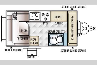 Floorplan - 2016 Forest River RV Flagstaff Hard Side High Wall Series 19SCHW