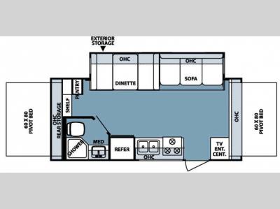 Floorplan - 2008 Forest River RV Rockwood Roo 21SS