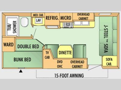 Floorplan - 2008 Jayco Jay Flight 19 BH
