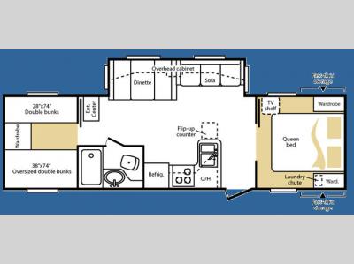 Floorplan - 2007 Keystone RV Cougar X-lite 29BHS