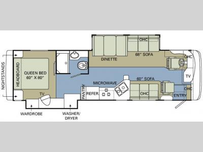 Floorplan - 2008 Holiday Rambler Vacationer 34 SBD