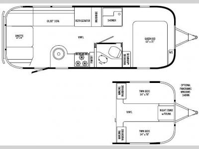 Floorplan - 2008 Airstream RV International Ocean Breeze 25 FB