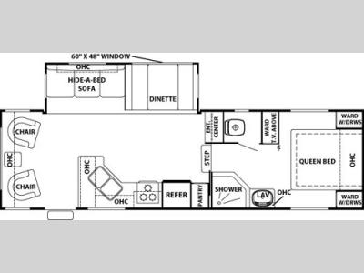 Floorplan - 2005 Forest River RV Cedar Creek Silverback 28 LRLFS