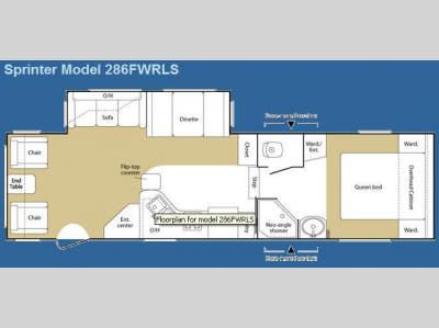 Floorplan - 2008 Keystone RV Sprinter 286FWRLS