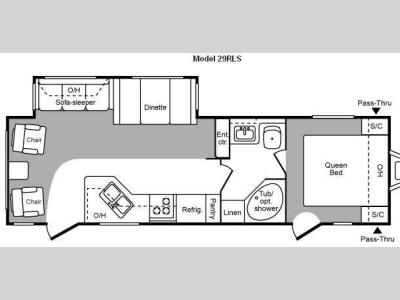 Floorplan - 2009 Keystone RV Hornet 29RLS