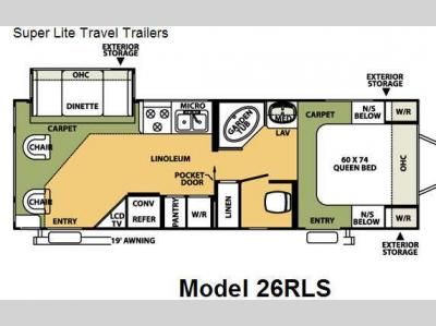 Floorplan - 2009 Forest River RV Flagstaff Super Lite 26RLS