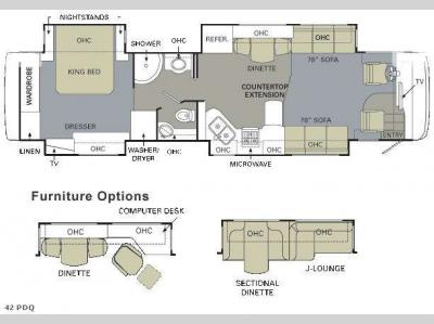 Floorplan - 2009 Monaco Camelot 42 PDQ