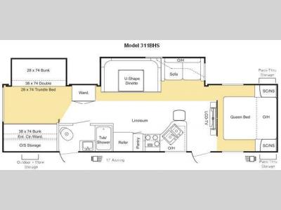 Floorplan - 2009 Keystone RV Sprinter 311BHS