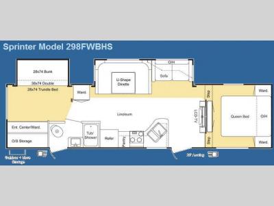 Floorplan - 2009 Keystone RV Sprinter 298FWBHS