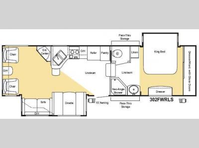 Floorplan - 2009 Keystone RV Sprinter Copper Canyon 302FWRLS