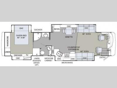 Floorplan - 2009 Holiday Rambler Endeavor 41 PDQ