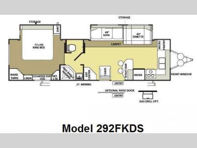 Floorplan - 2009 Forest River RV Salem LA 292FKDS