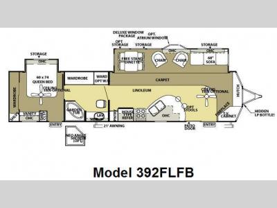 Floorplan - 2010 Forest River RV Wildwood Lodge 392FLFB