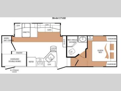 Floorplan - 2010 Keystone RV Cougar X-Lite 27SAB