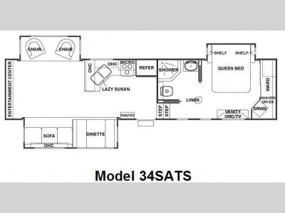 Floorplan - 2010 Forest River RV Cedar Creek 34SATS