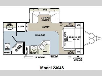 Floorplan - 2010 Forest River RV Rockwood Ultra Lite 2304S