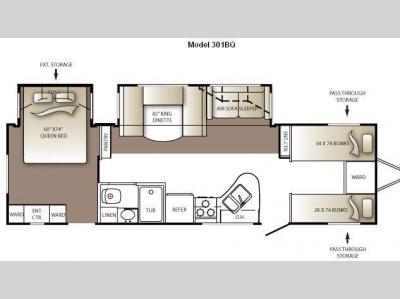 Floorplan - 2010 Keystone RV Outback 301BQ