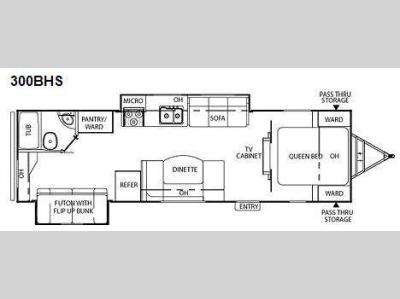 Floorplan - 2010 Coachmen RV Freedom Express 300BHS