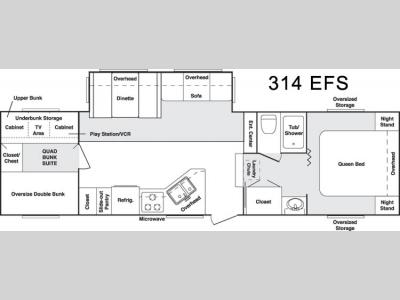 Floorplan - 2006 Keystone RV Cougar 314EFS