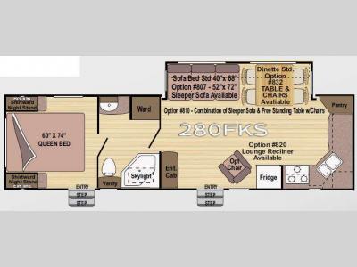 Floorplan - 2010 Outdoors RV Wind River 280FKS