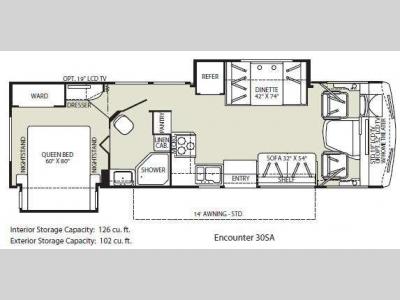 Floorplan - 2010 Fleetwood RV Encounter 30SA