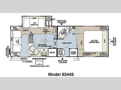Floorplan - 2011 Forest River RV Rockwood Signature Ultra Lite 8244S