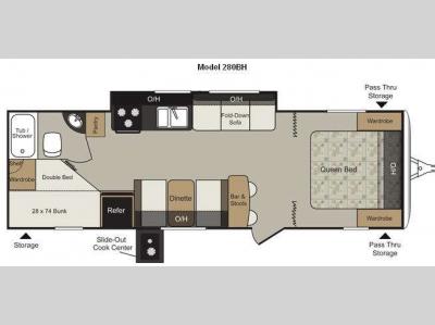 Floorplan - 2011 Keystone RV Passport 280BH