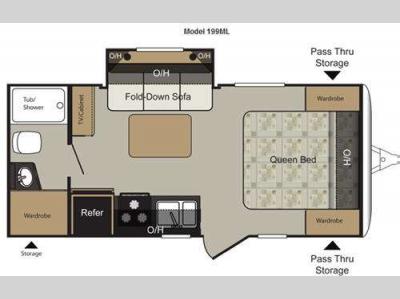 Floorplan - 2011 Keystone RV Passport Express SL 199ML