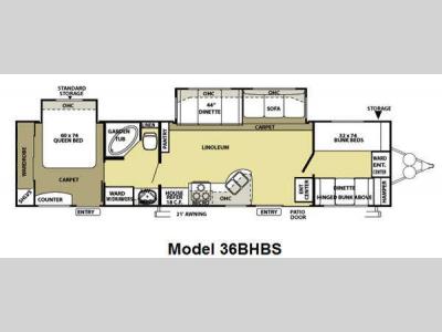Floorplan - 2010 Forest River RV Salem 36BHBS