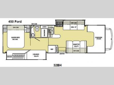 Floorplan - 2012 Coachmen RV Freelander 32BH Ford 450