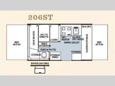 Floorplan - 2012 Forest River RV Flagstaff MAC LTD Series 206ST