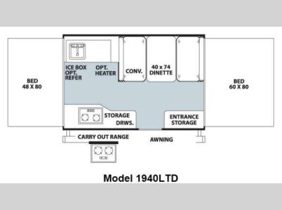 Floorplan - 2012 Forest River RV Rockwood Freedom LTD Series 1940LTD