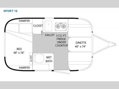 Floorplan - 2012 Airstream RV Sport 16 Sport