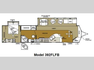 Floorplan - 2012 Forest River RV Wildwood Lodge 392FLFB